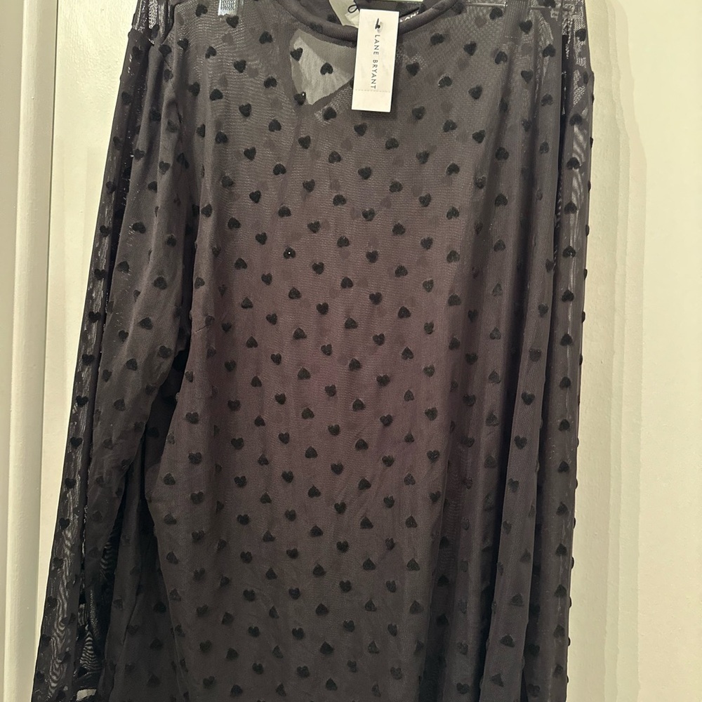 Black Sheer Heart Top